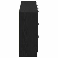 Dressoir met lade Zwart Eiken 180 x 30 x 70 cm Bewerkt hout - thumbnail