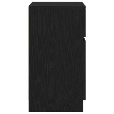 Nachtkastje 39x35x65 cm bewerkt hout zwart