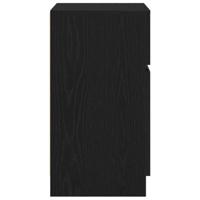 Nachtkastje 39x35x65 cm bewerkt hout zwart - thumbnail