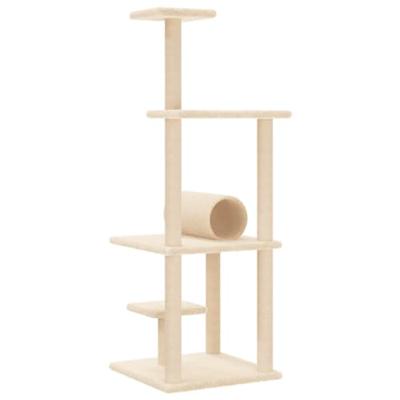 Kattenmeubel met sisal krabpalen 136 cm crmekleurig