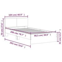 Bedframe met hoofdbord en LED-verlichting wit 100x200 cm - thumbnail
