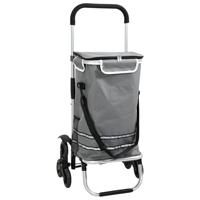 VidaXL Winkel trolley grijs 47 x 39 x 100,5 cm oxford stof - thumbnail