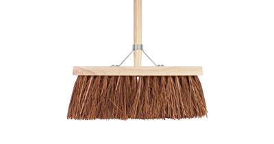 Talen tools bezem 37 cm bruin met steel