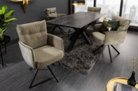 Draaistoel BIG GEORGE Groen fluweel getextureerde stof fauteuil lente kern - 40169 - thumbnail