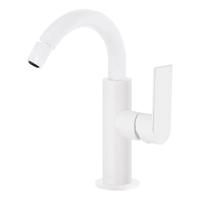 Bidetmengkraan Tres Loft Colors 1-Hendel Bidet Uitloop Gebogen 16,5 cm Rond Mat Wit Tres - thumbnail