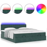Ottoman bed met matrassen en LED's 180x200cm fluweel - thumbnail