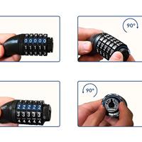 Fietsslot 90cm met cijfercode en sterke ketting - thumbnail