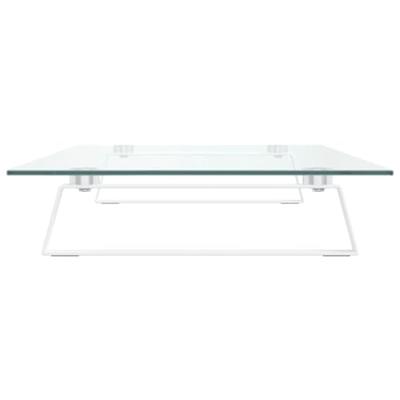 VidaXL Monitorstandaard 80x35x8 cm gehard glas en metaal wit