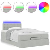 Ottoman bed met matras en LED's 120x200 cm fluweel lichtgrijs - thumbnail