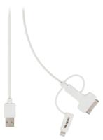 Valueline VLMP39410W1.00 Sync- en Oplaadkabel Usb 2.0 A Male - Micro B Male met Lightning-adapter en 30-pins Dock-adapter 1,00 M Wit - thumbnail