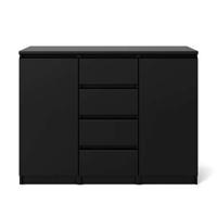 Kast Naia - mat zwart - 90,7x120,6x50 cm - thumbnail