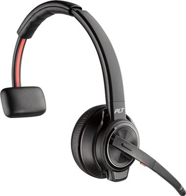 HP Poly Savi 8210-M On Ear headset DECT, Bluetooth Stereo Zwart Noise Cancelling Headset, Volumeregeling, Microfoon uitschakelbaar (mute), Incl. oplaad- en