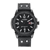 CAGARNY 6853 Fashion waterdichte Quartz beweging polshorloge met lederen Band (witte schaal) - thumbnail