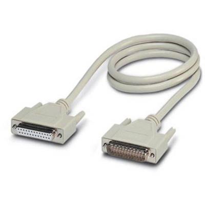 PHOENIX CONTACT VS-25-DSUB-20-LI-2.0 geconfectioneerde D-sub-kabel, afgeschermd, 25-polig, flexibel, beschermingsgraad IP20, kop 1 met bus Shell 3 en rechte kabeldoorgang, 2 m lengte, grijs