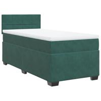 Boxspring met matras fluweel donkergroen 120x190 cm - thumbnail