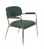 ZILT Fauteuil 'Kolten' met armleuning, kleur Goud/Donkergroen - thumbnail