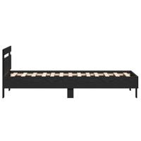 Bedframe met hoofdeinde Zwart eiken 90 x 190 cm Bewerkt hout - thumbnail