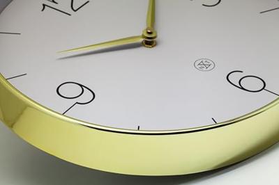 NeXtime - Wandklok 30,5cm-Stil-Goud|Groen-Plastic-nXt 'Finesse'