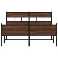 Bedframe zonder matras bewerkt hout bruin eikenkleur 140x190 cm - thumbnail