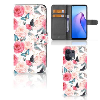 OPPO Reno8 Hoesje Butterfly Roses