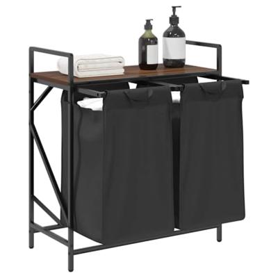 VidaXL Wasmand 2 vakken met plank bruin eikenkleurig VidaXL Wasmand 2 vakken met plank bruin eikenkleurig