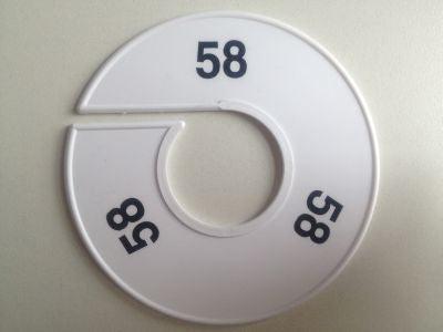 Maatring 11 cm wit/zwart 58