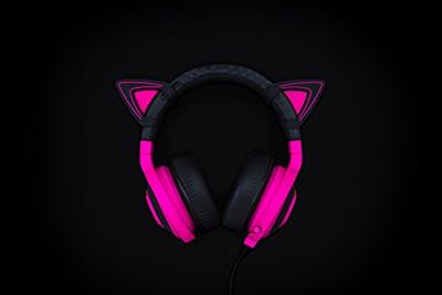 Razer Kitty Ears Cat Ears - Kitty Oortjes voor alle Razer Kraken headsets (Past op Razer Kraken, verstelbaar, waterproof) Neon Paars