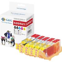 G&G Inktcartridge Compatibel Zwart, Zwart, Cyaan, Magenta, Geel NP5-C-0520BK GP-C520PGBK/521BKCMY-5P - thumbnail