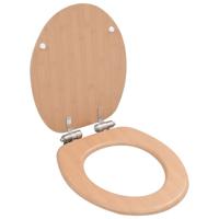 VidaXL Toiletbril met soft-close deksel bamboe mdf - thumbnail
