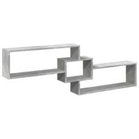 Wandkast 158x18x53 cm bewerkt hout betongrijs - thumbnail