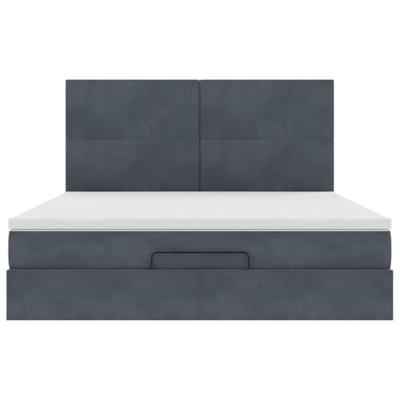 Ottoman bed met matrassen 180x200cm fluweel donkergrijs
