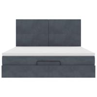 Ottoman bed met matrassen 180x200cm fluweel donkergrijs - thumbnail