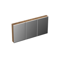 Spiegelkast Forzalaqua Uni 140x68.5x12.5 Cm 3 Deuren Tweezijdig Spiegel Eiken Castle Brown - thumbnail