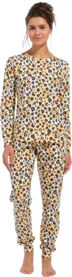Dames pyjama - Yellow Panter - 100% katoenen panter pyjama