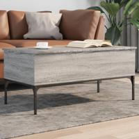 Salontafel 100x50x45 cm bewerkt hout en metaal grijs sonoma - thumbnail