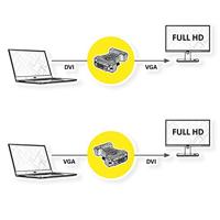 ROLINE DVI-VGA adapter, DVI M / VGA F - thumbnail