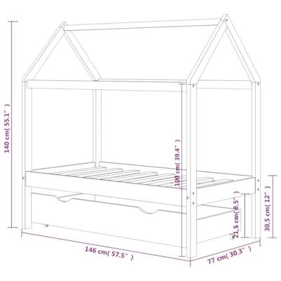 Kinderbedframe met lade massief grenenhout 80x160 cm Kinderbedframe met lade massief grenenhout 80x160 cm