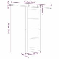 Schuifdeur ORKDAL Bruin 78 x 202 cm Hout en metaal - thumbnail