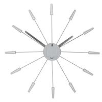Stille wandklok - Vintage - 58 cm - Roestvrij staal - 'Plug Inn' - thumbnail
