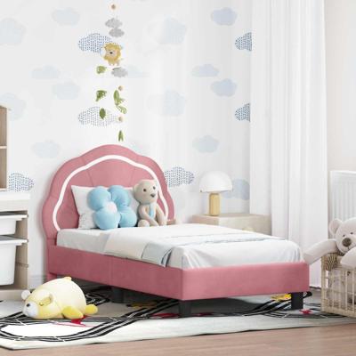 Peuterbedframe met hoofdbord Roze 70 x 140 cm Fluweel