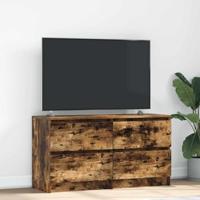 Tv-meubel 100x35x54 cm bewerkt hout gerookt eikenkleurig - thumbnail
