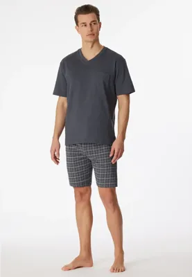 Heren shortama - Ebony Grey - Zomer pyjama maat 62