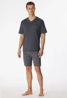 Heren shortama - Ebony Grey - Zomer pyjama maat 62 - thumbnail