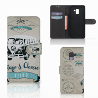 Samsung Galaxy A8 Plus (2018) Telefoonhoesje met foto Retro VW Bus - thumbnail