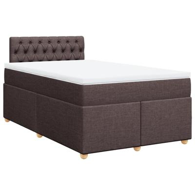 Boxspring met matras stof donkerbruin 120x200 cm