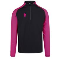Robey Performance Trainingstrui 1/4-Zip Zwart Neon Roze - thumbnail