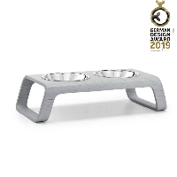 MiaCara Desco kattenvoerbak ash grey stained - thumbnail