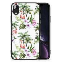 Apple iPhone XR Dierenprint Telefoonhoesje Flamingo Palms - thumbnail