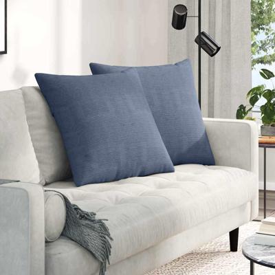 Sofa Kussens 2 pcs Blauw 60 x 60 cm Katoen Stof
