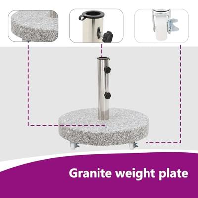 Parasolvoet rond 30 kg graniet grijs